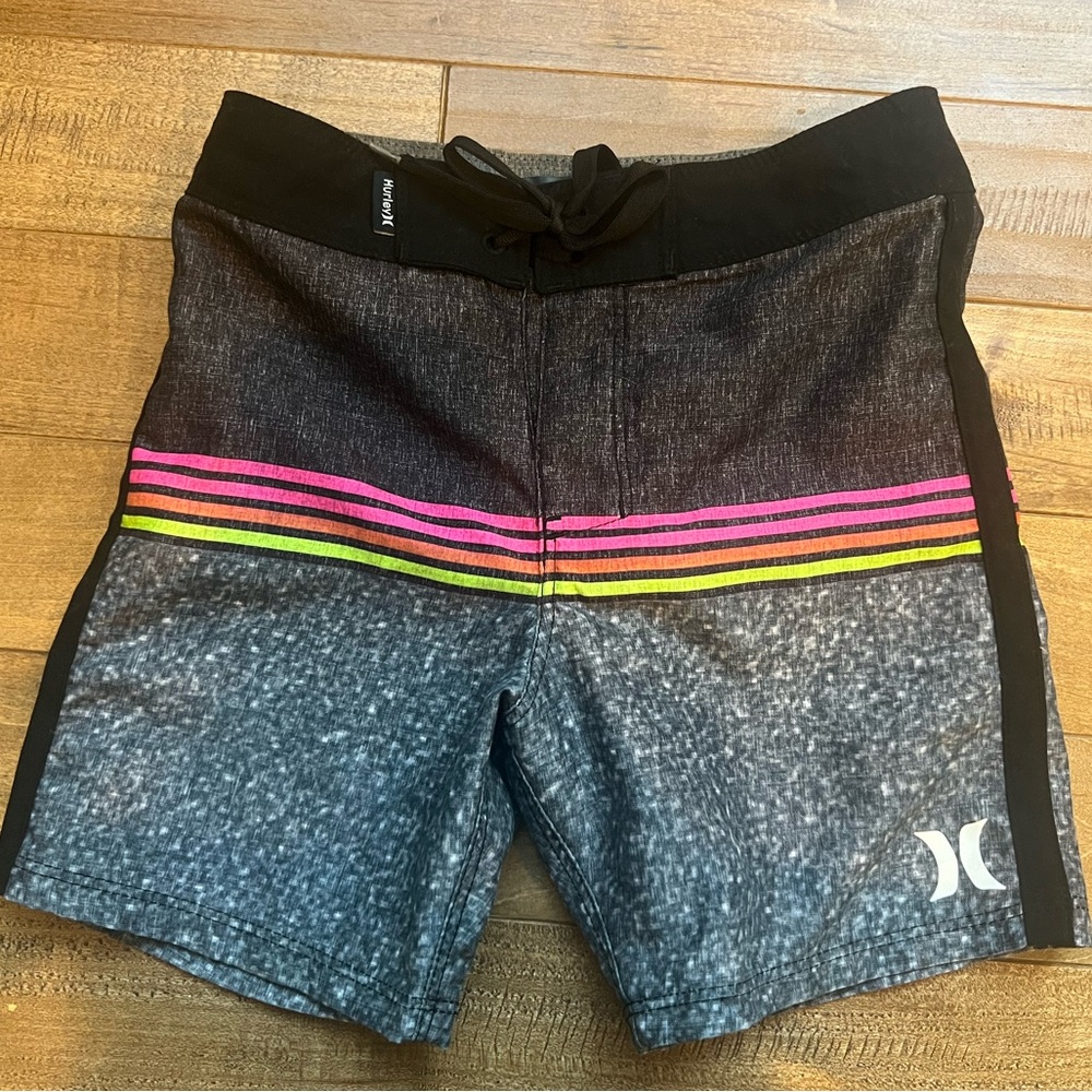 Hurley boys size 4 swim trunks adjustable waist